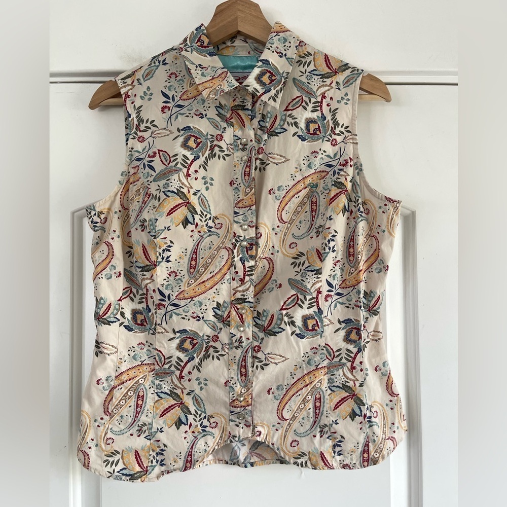 Vintage Roper Sleeveless Paisley Western Top - M